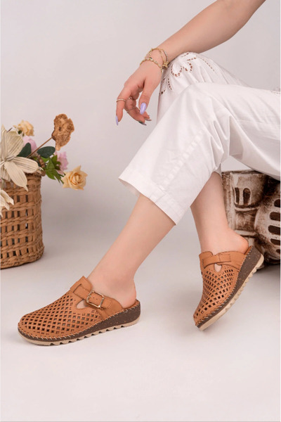 Cozi company Γυναικείες παντόφλες από γνήσιο δέρμα, ολόκληρες ορθοπεδικές, με...