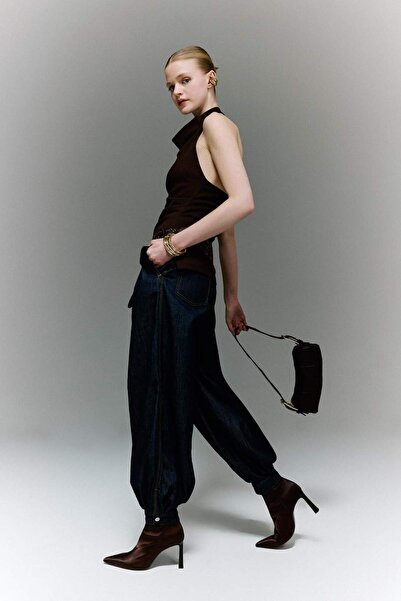 DeFacto Afra x Balloon Fit Ψηλόμεσο Τζιν Παντελόνι που πλένεται H1856AX26SM