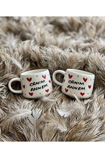 Fincan Anneler Gününe Özel Seramik Kahve & Çay takımı ( 2 kişilik)