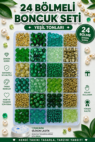 By MO Accessories Κιτ χόμπι κατασκευής κοσμημάτων με πράσινες χάντρες σε κουτ...