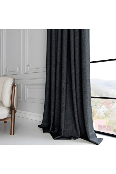 MebelPort Curtain Perdele din in, rustice, cu montare simplă, potrivite pentr...