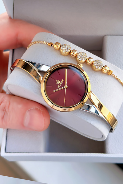 Homies Special Boxed Women Wrist Watch Waterproof Gold Silver Color Steel Cor...