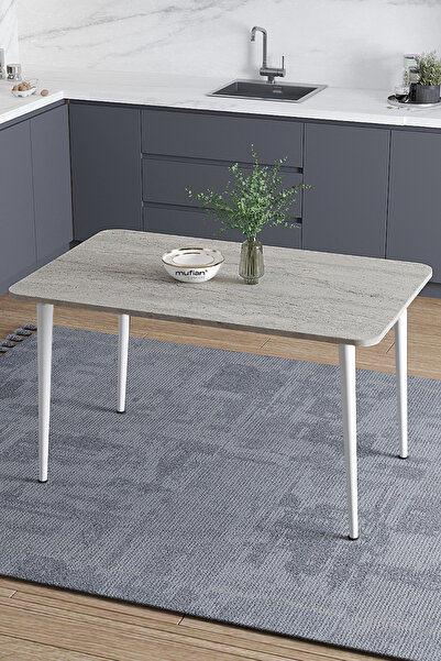 Mufian Concept DAMLA 60x90 Cm İskandinav - Bohem Oval Köşe Traverten Beyaz Ay...