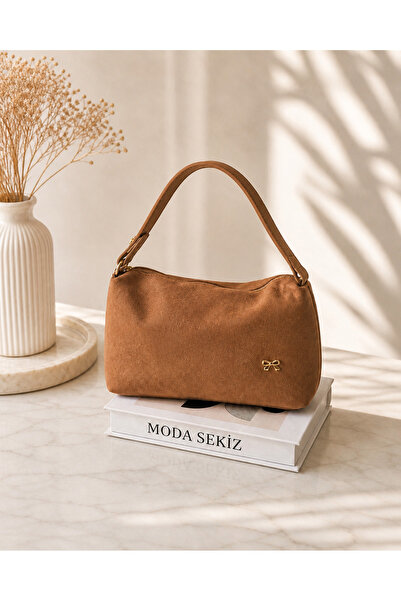 Moda Sekiz Γυναικεία τσάντα χειρός και ώμου από καστόρι μεγάλου μεγέθους με χ...