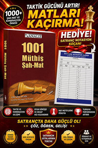 1001 Müthiş Şah Mat | Satranç Taktik ve Mat Kitabı | Eğitim ve Antrenman İçin