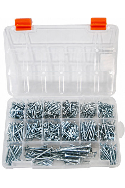 Netzerkoz 555 Parça 16 çeşit Paslanmaz Çelik Sunta Vidası Seti - A2 Inox Pasl...