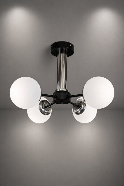 MINIMAL ETICARET VE BILGI TEKNOLOJILERI Black & Silver 4'lü Plafonyer ( Beyaz...