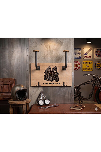 thecavehome Dekoratif kask askılığı-Ride together -motor kaskı askısı - duvar...