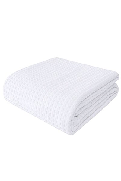 Rns 2 Adet Beyaz Tek Kişilik Otel Tipi %100 Pamuk Koton Pike Örtüsü 160×220 Cm