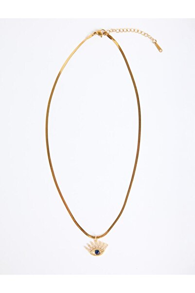Jimmy Key Adjustable Italian Chain Necklace with Gold Color Eye Figure