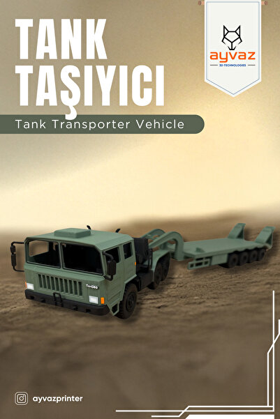 ayvazprinter TANK TAŞIYICI 1/35 Ölçek, 9,6x23,2x8,5 cm Boyutlu, Hareketli Tek...