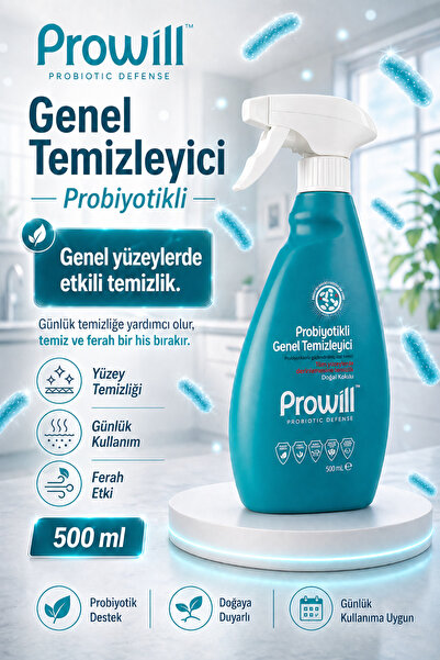 PROWİLL Endüstriyel Genel Temizleyici Sprey 500 ml | Probiyotikli,Tüm Yüzeyler