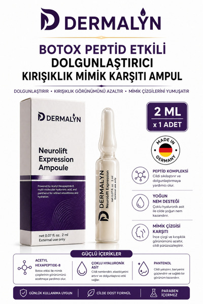 DERMALYN 1 قطعة أمبولة سيروم فعالة مضادة للتجاعيد ومضادة للتجاعيد من بوتوكس ب...