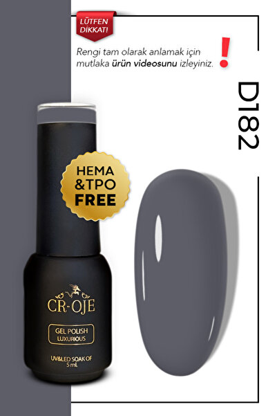 CROJE KALICI OJE Kalıcı Oje D182 - Koyu Gri (5 ML)