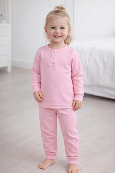ELMASS Diamond girl's button-front ribbed pajama set 2-9 years multi-color