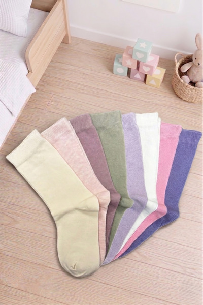 vtex socks 8'li Dikişsiz Çocuk Çorap Yüksek Pamuklu 8 Çift