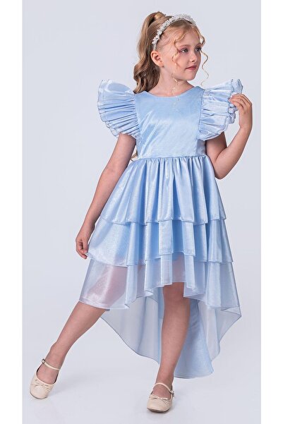 Mnk Baby&Kids Rochie de seara Vragia pentru fata cu coada si coroana M00745 A...