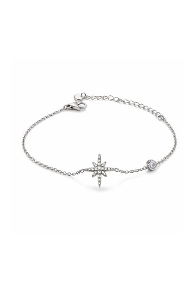 Duiwerlis Women's Silver Color Steel North Star Bracelet with Stones, Elegant...