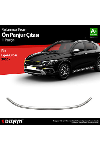 S Dizayn S-Dizayn Fiat Egea Cross Krom Ön Panjur Çıtası 2020 Üzeri A+ Kalite