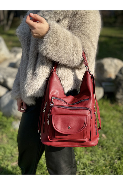 DEV 3 ADAM Burgundy Soft Koža ženska preklopna ruka i Ranac