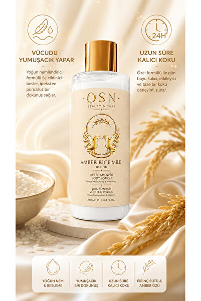 OSN BEAUTY&CARE OSN AMBER RICE MILK BLEND – Velvet Skin Body Lotion veya