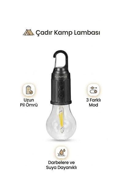 kamptek kamp teknolojisi Çadır Kamp Doğa Karavan Şarjlı Fonksiyonel Ampül Yen...