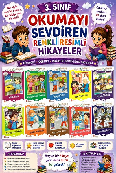 Ata Yayıncılık 3.Sınıf Okumayı Sevdiren Renkli Resimli Hikayeler 8 - 10 Kitap