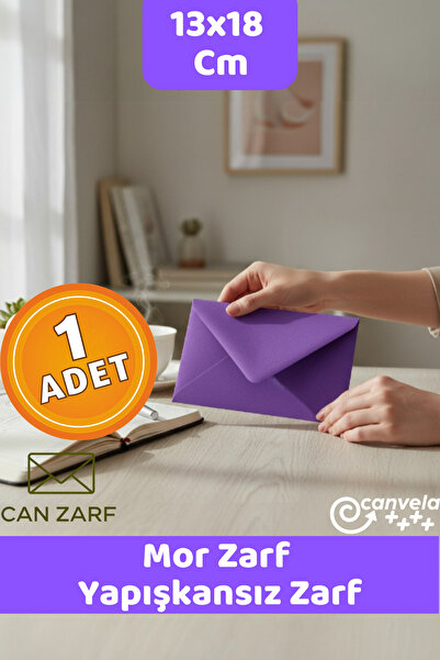 İstisna Mor Zarf 13x18 cm Mektup Kartpostal Davetiye Zarfı