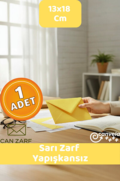 İstisna Sarı Zarf 13x18 Cm Mektup Kartpostal Davetiye Para Zarfı