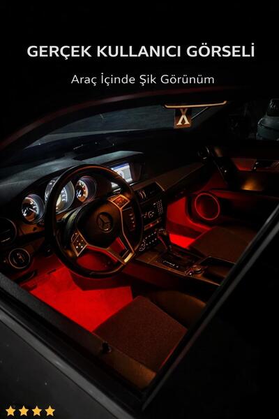 babikamium Kumandalı Şarjlı Çift RGB Led Flaşör 2’li Set Araç İçi Ambiyans Pedal Altı Uyarı Lambası