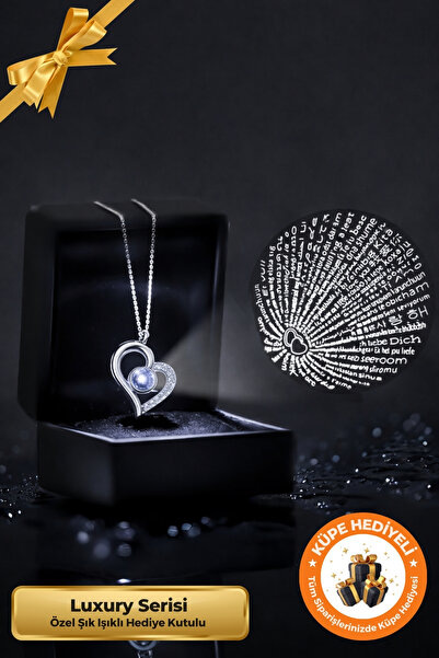 Lucente Jewellery Işıklı Hediye Kutulu 100 Dilde Seni Seviyorum Yazan Kalpli ...