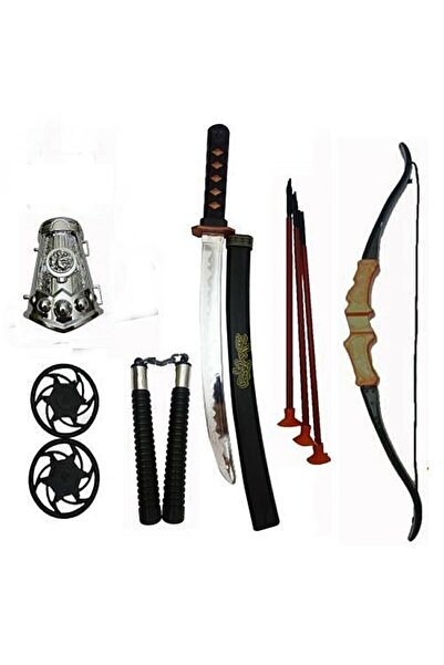 SAZE Oyuncakhavuzu Oyuncak Savaşçı Oklu Ninja Kılıç Seti 10 Parça