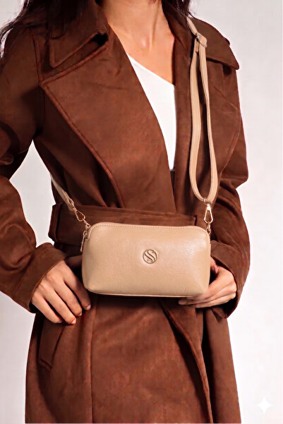 H&D COLLECTİON Women's Faux Leather 3-Compartment Metal Zippered Handbag and ...