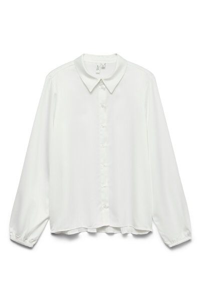 Vero Moda Beyaz Kadın Gömlek VMIBEA L/S SHIRT WVN BTQ GA