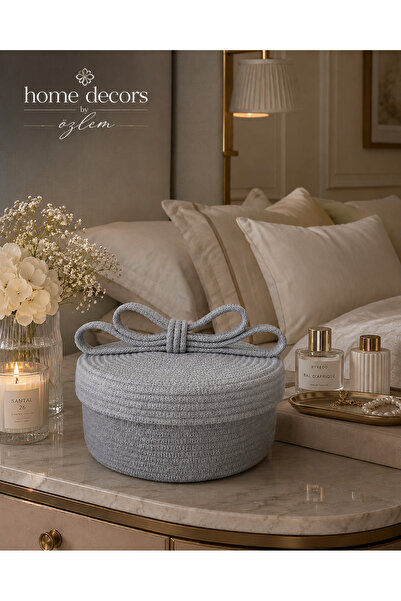 home decors by özlem Hasır Sepet Kapaklı Hasır Sepet Düzenleyici Saklama Kutu...