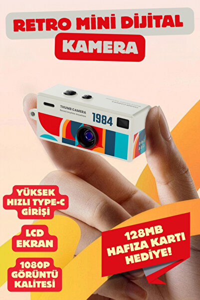 Nandy Home Mini Dijital Retro Kamera - Selfie Video Vlog Kamerası Mini Fotoğr...