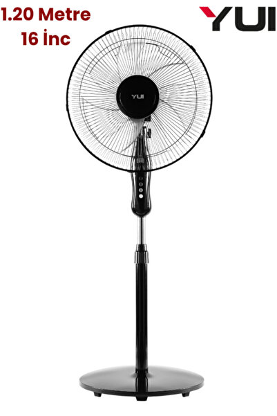 Yui F29 Siyah 120 Cm 16 Inç 40w 3 Kademe 5 Pervane Döner Başlıklı Vantilatör