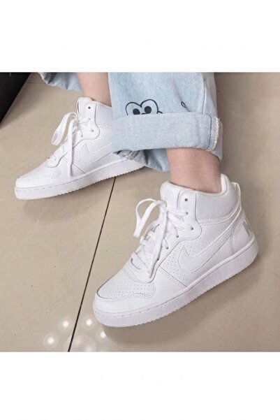 Nike Pantofi casual pentru tineret 839977-100 Court Borough Mid (Gs) Alb