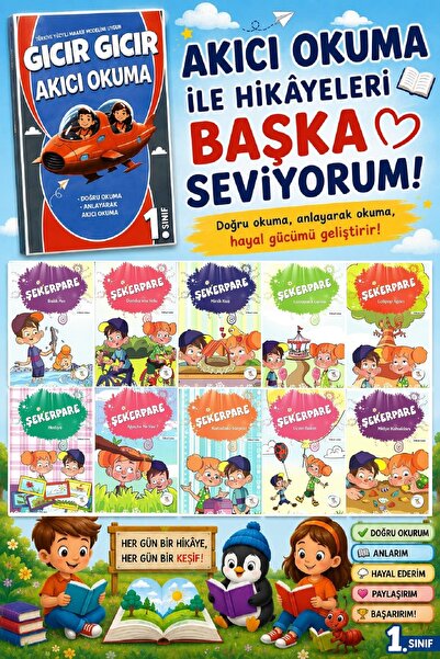 5 Renk Yayınları 1 .Sınıf Tavsiyeli Okumayı Hızlandıran 11 Kitap Seti -6 (16 ...