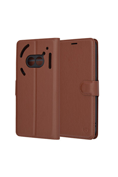 Techsuit Husă pentru telefonul Nothing (2a) / (2a) Plus - Folio din piele - Maro