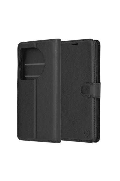 Techsuit Husă OnePlus 12 - Folio din piele - Neagră