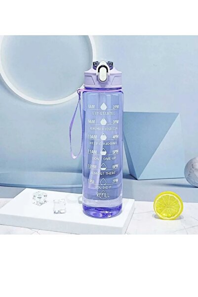 OSMEY 900 Ml Purple Motivasyon Matarası Çocuk Sevimli Matara Bpa Içermez Suluk