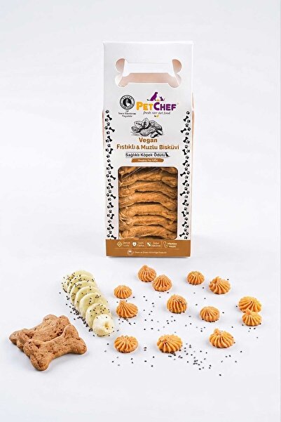 Pet Chef Fıstıklı ve Muzlu Kedi Köpek Ödül Bisküvisi 230gr
