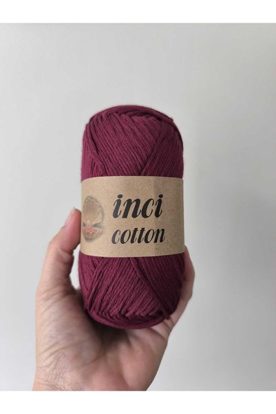 mixify İnci Cotton Knitting Yarn 100 Gr Plum (1022) Amigurumi, Blanket, Bag, Vest, Crochet, Baby