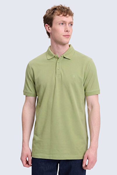 Hatemoğlu Green Regular Fit Polo Collar 100% Cotton T-Shirt