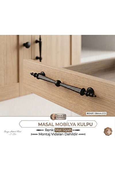MASALL Merve Kulp 1 Adet 128mm ( Vidalı)dolap,komidin,şifonyer,ekmeklik Dolab...