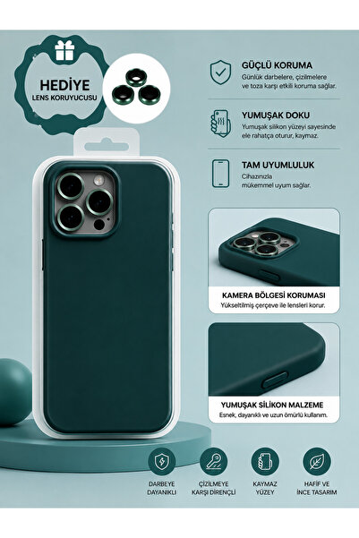 HYPERSOFT Iphone 15 Pro Uyumlu İçi Kadife Dışı Leke Tutmaz Premıum Lansman Kı...