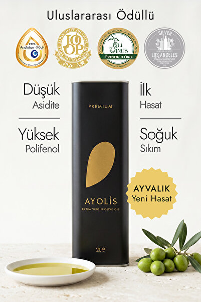 Ayolis Premium Gurme Ayvalık 2 Lt Yüksek Polifenollü Erken Hasat Soğuk Sıkım ...