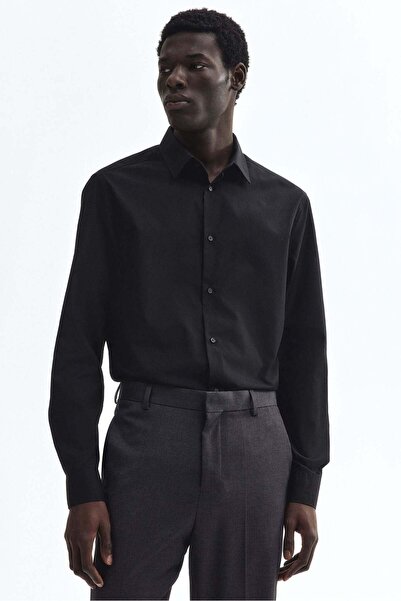 H&M قميص Slim Fit سهل الكي