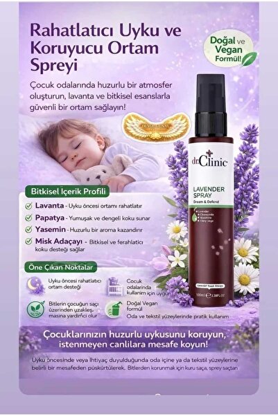 Dr. Clinic Dr.Clinic Lavender Spray - Dream & Defend / Rahatlatıcı Uyku ve Koruyucu Ortam Spreyi
